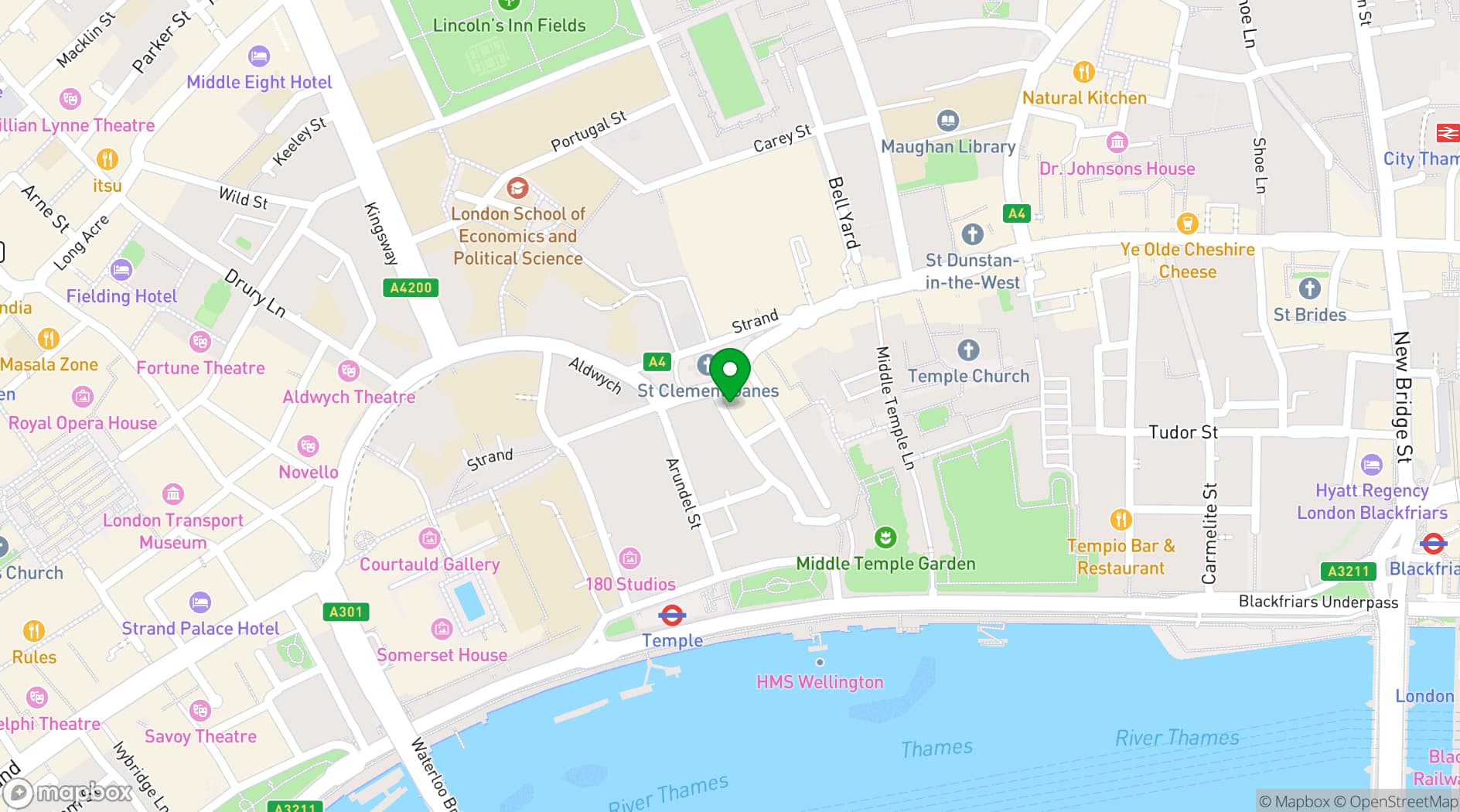 Map showing Simmons | Temple