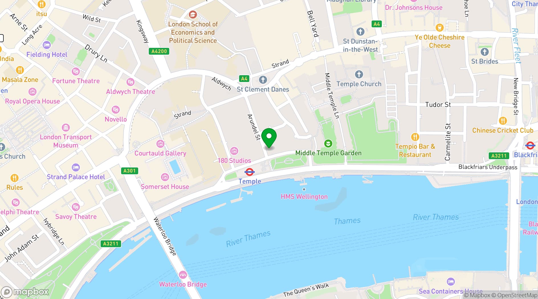 Map showing Arundel House
