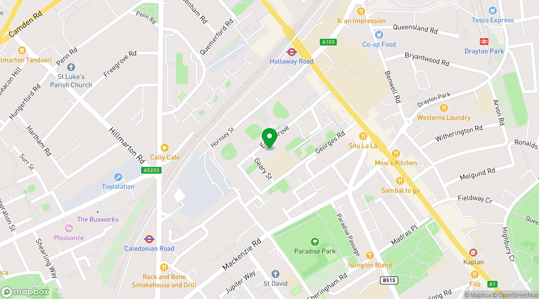 Map showing Jenius Social 