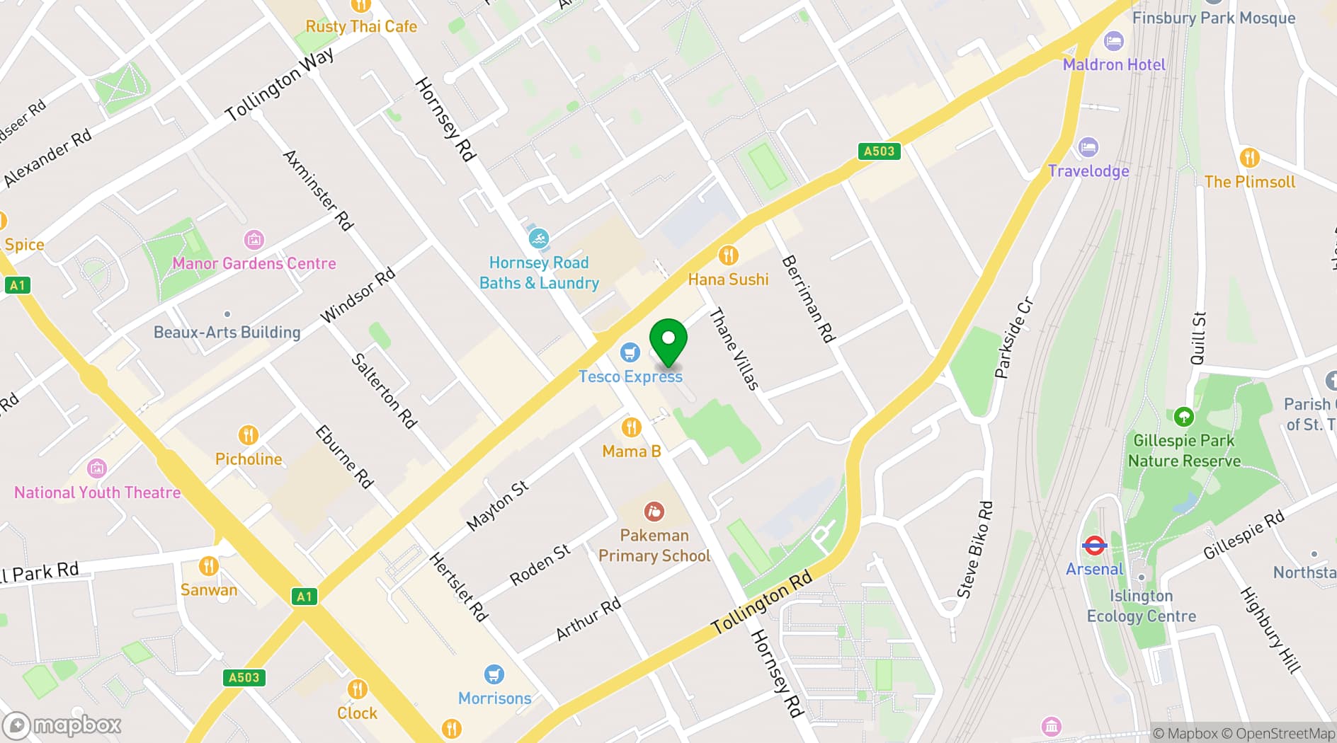 Map showing Creative Studio Thane Works