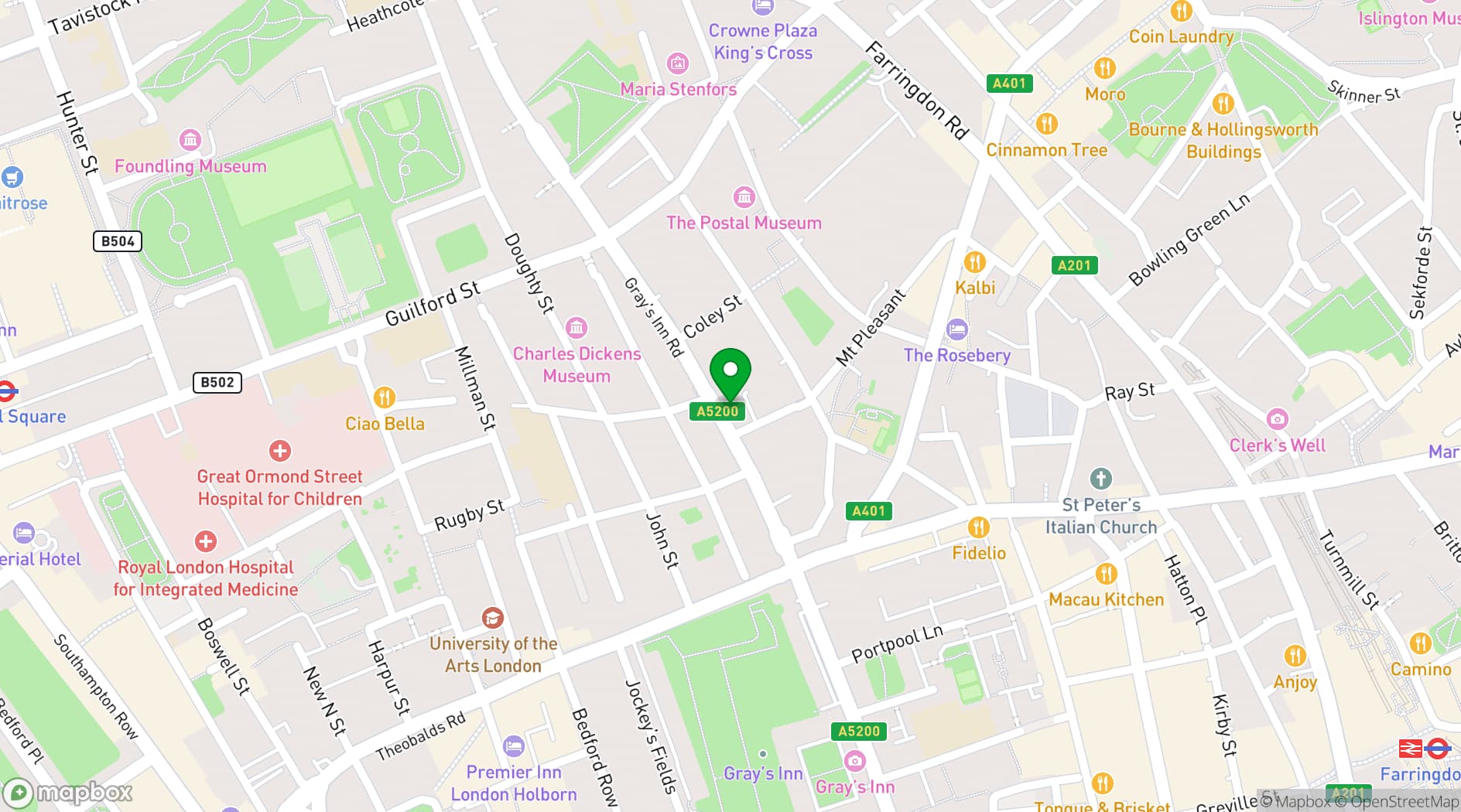 Map showing Otto's French Restaurant