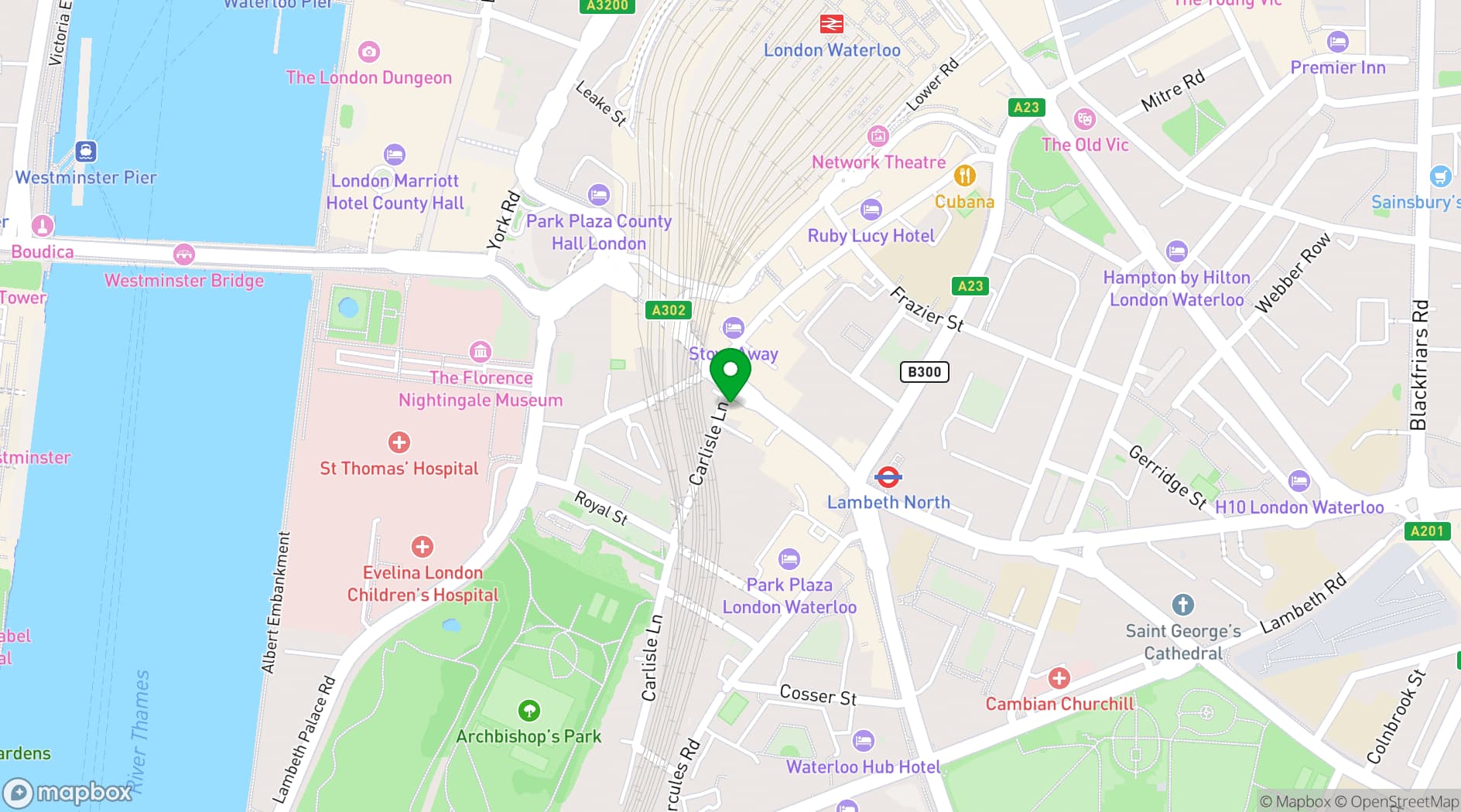Map showing The Travel Café