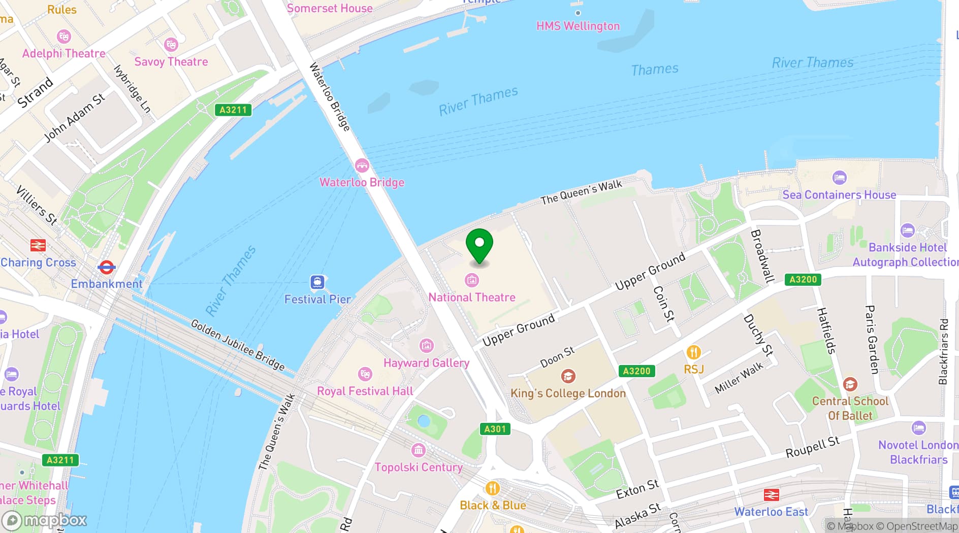 Map showing The National Theatre