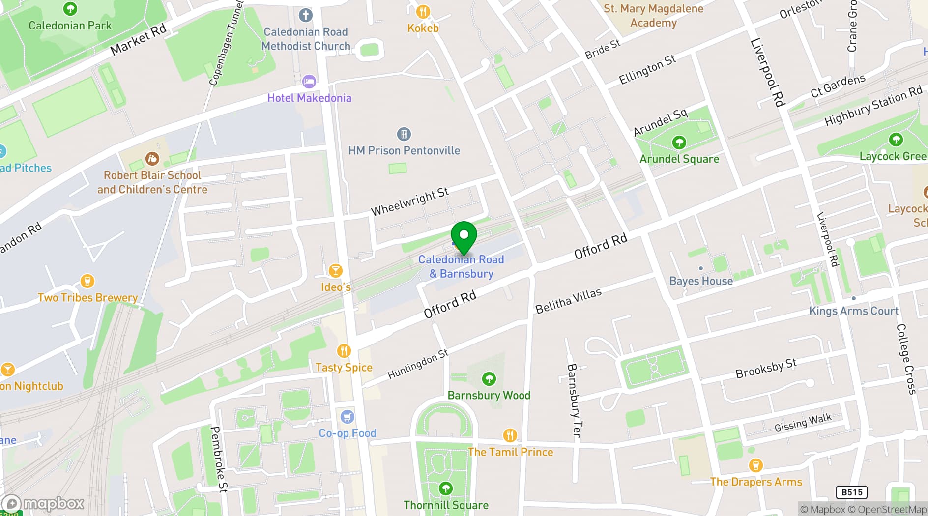 Map showing Hammerton Brewery