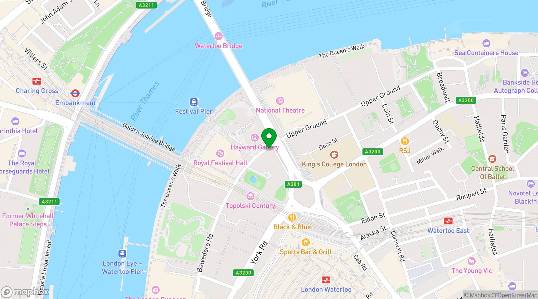 Map showing Brasserie Blanc Southbank