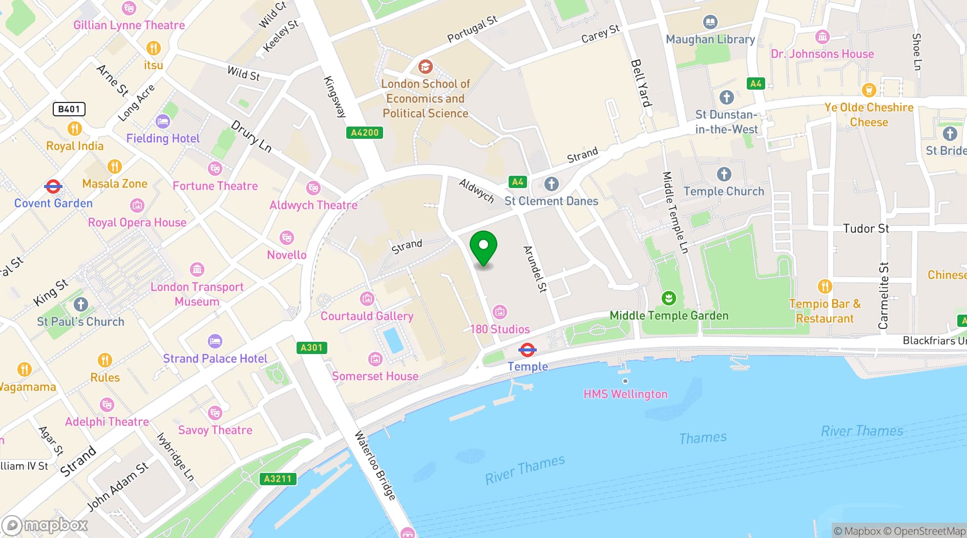 Map showing Toklas Restaurant