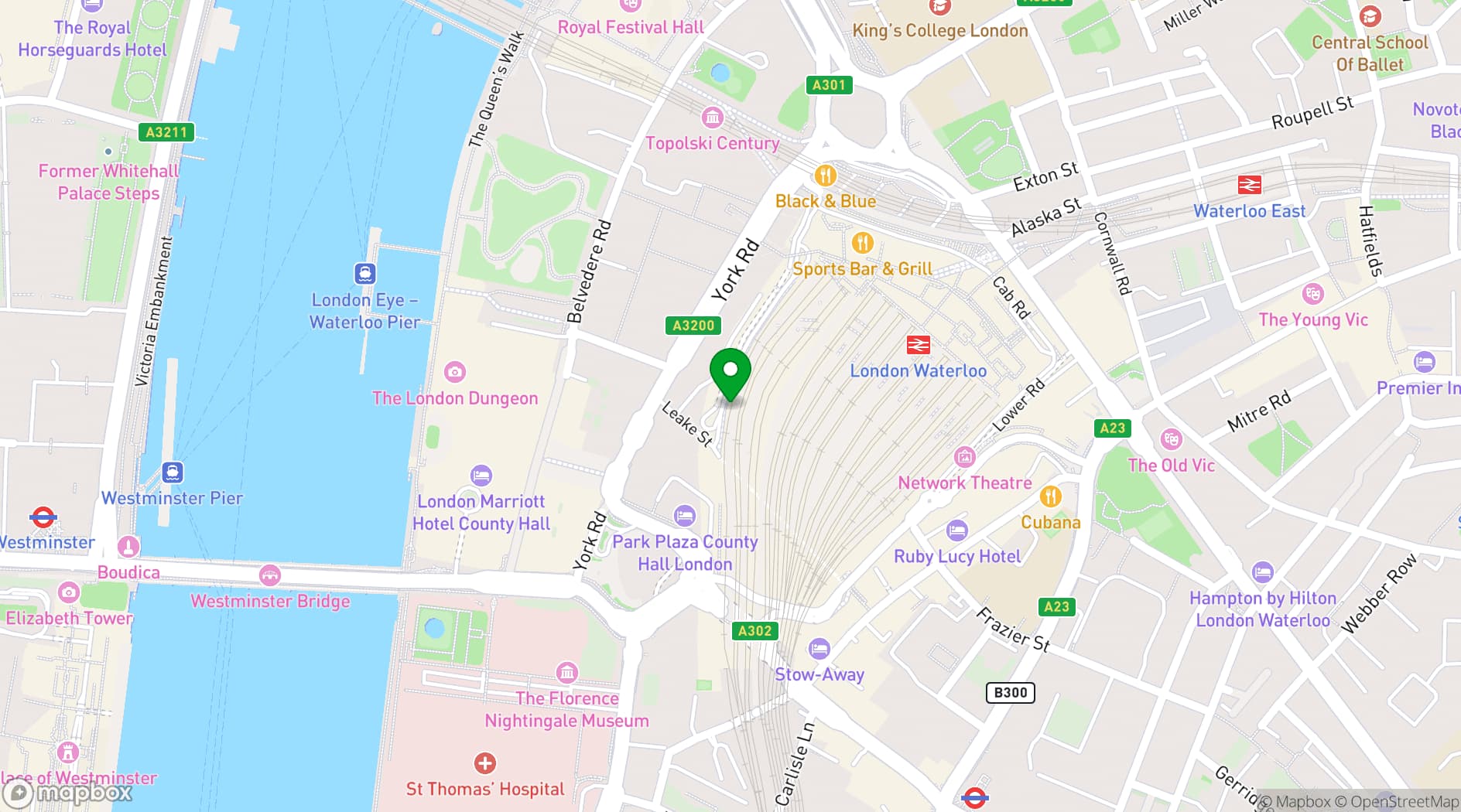 Map showing Lucky Voice Waterloo