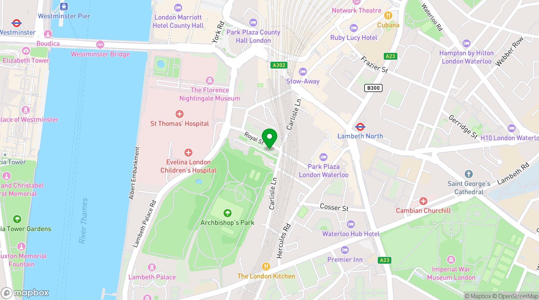 Map showing Oasis Farm Waterloo