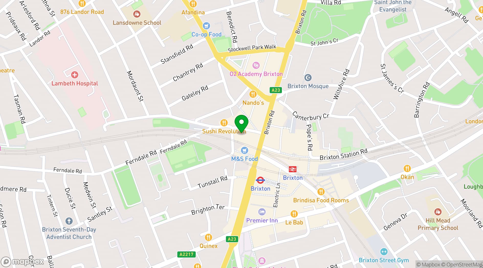 Map showing Pacifica Burger & Cocktail Bar