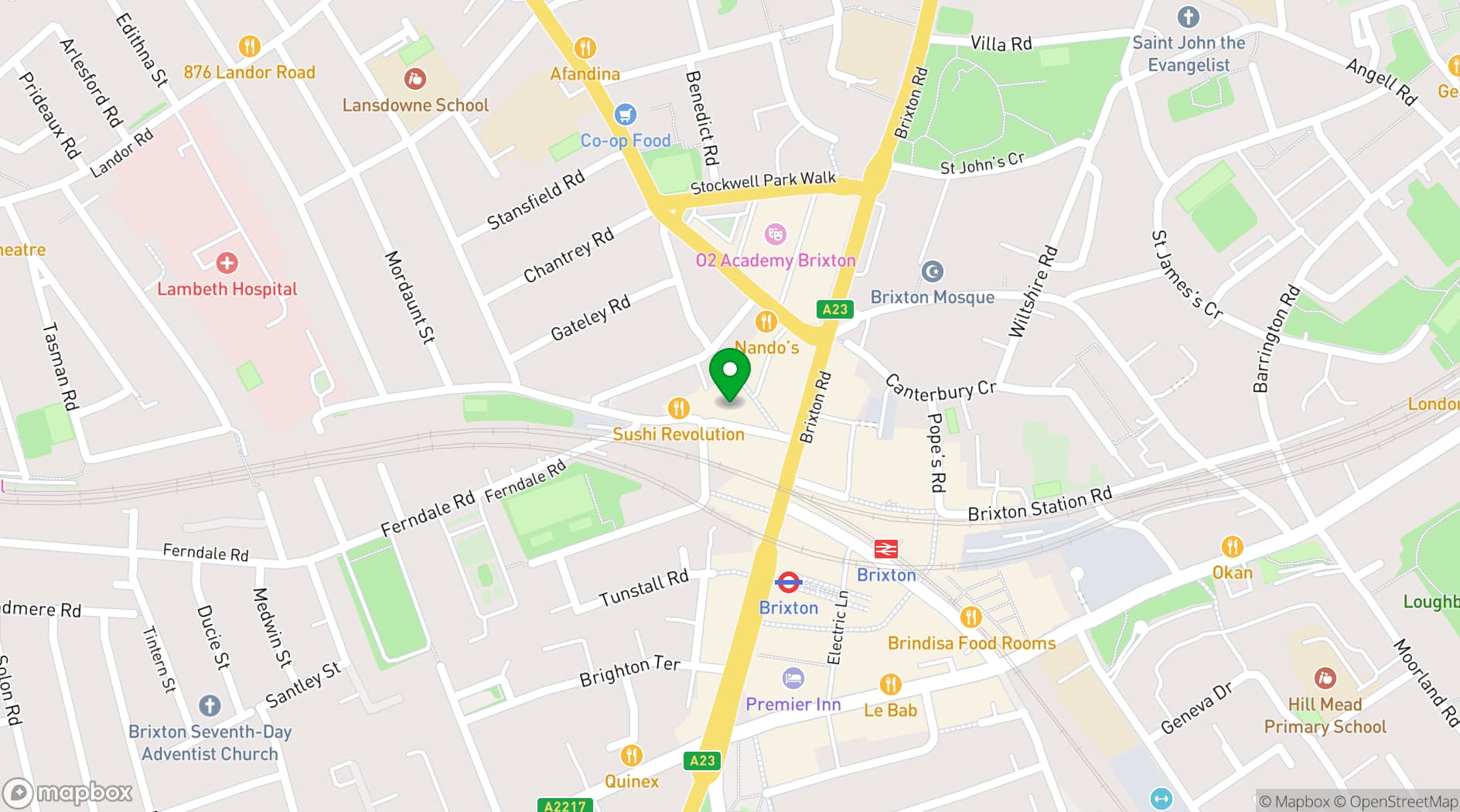 Map showing Upstairs at the Department Store