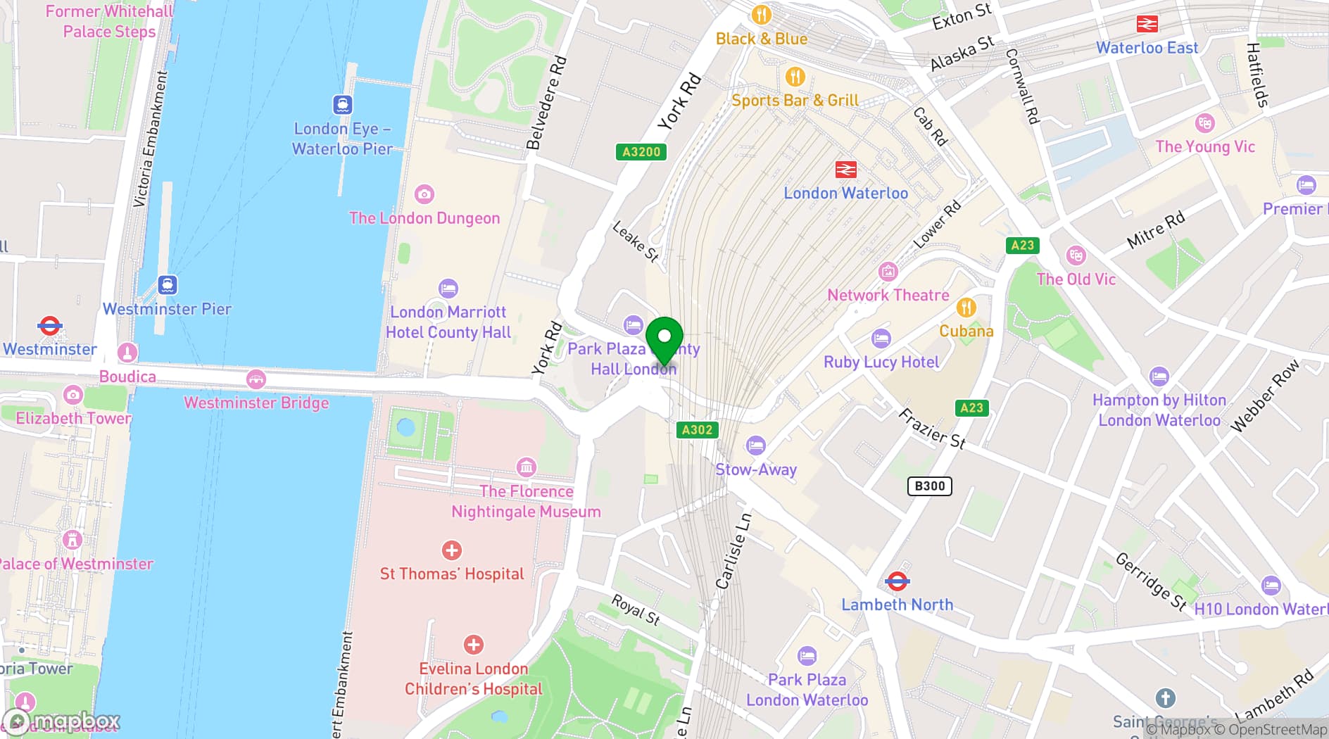 Map showing Mamuśka! Restaurant & Bar - Southbank Waterloo
