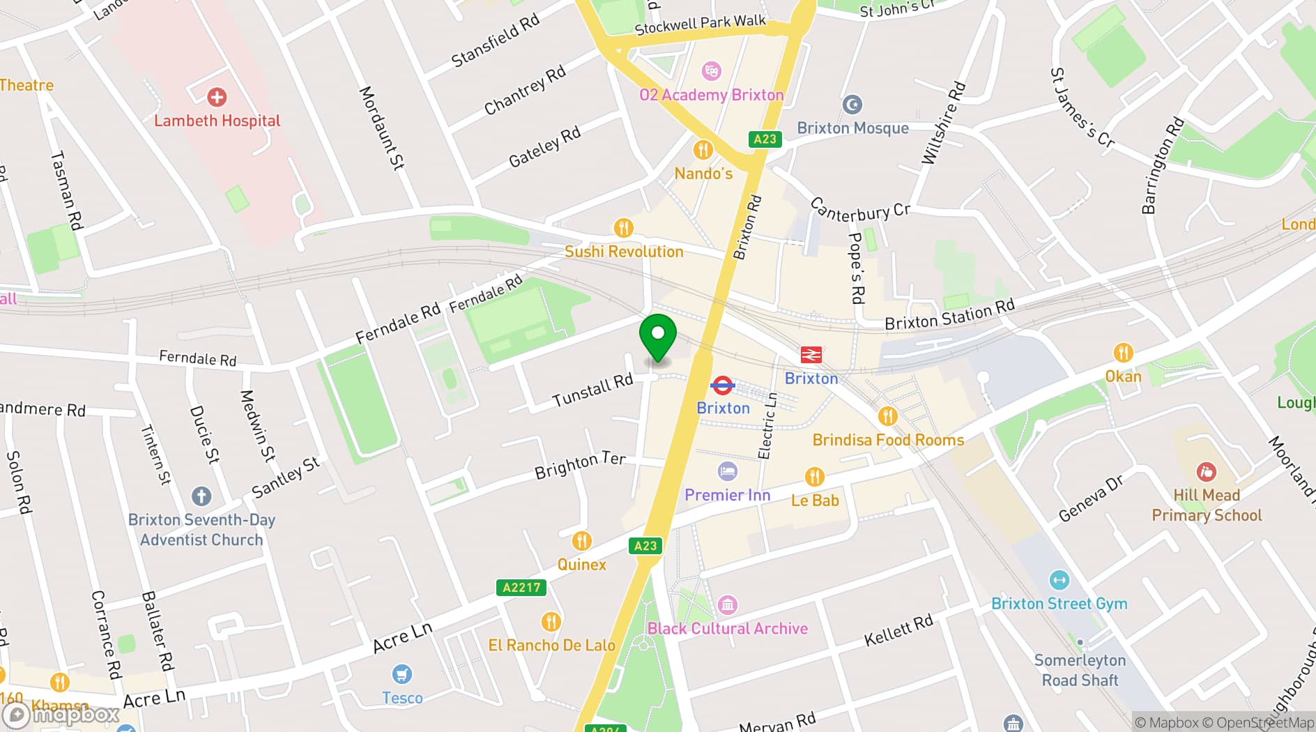 Map showing LevelOut Brixton