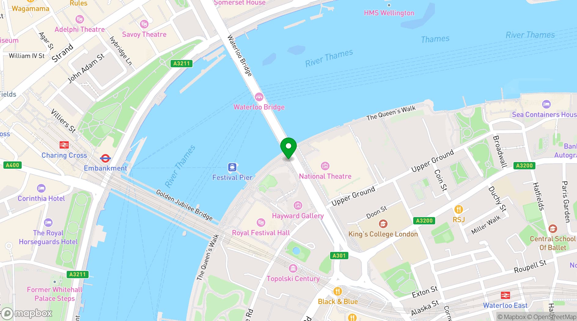 Map showing BFI Riverfront
