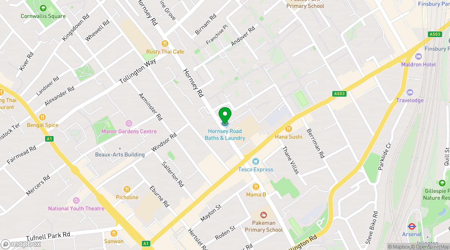 Map showing Collective Theatre