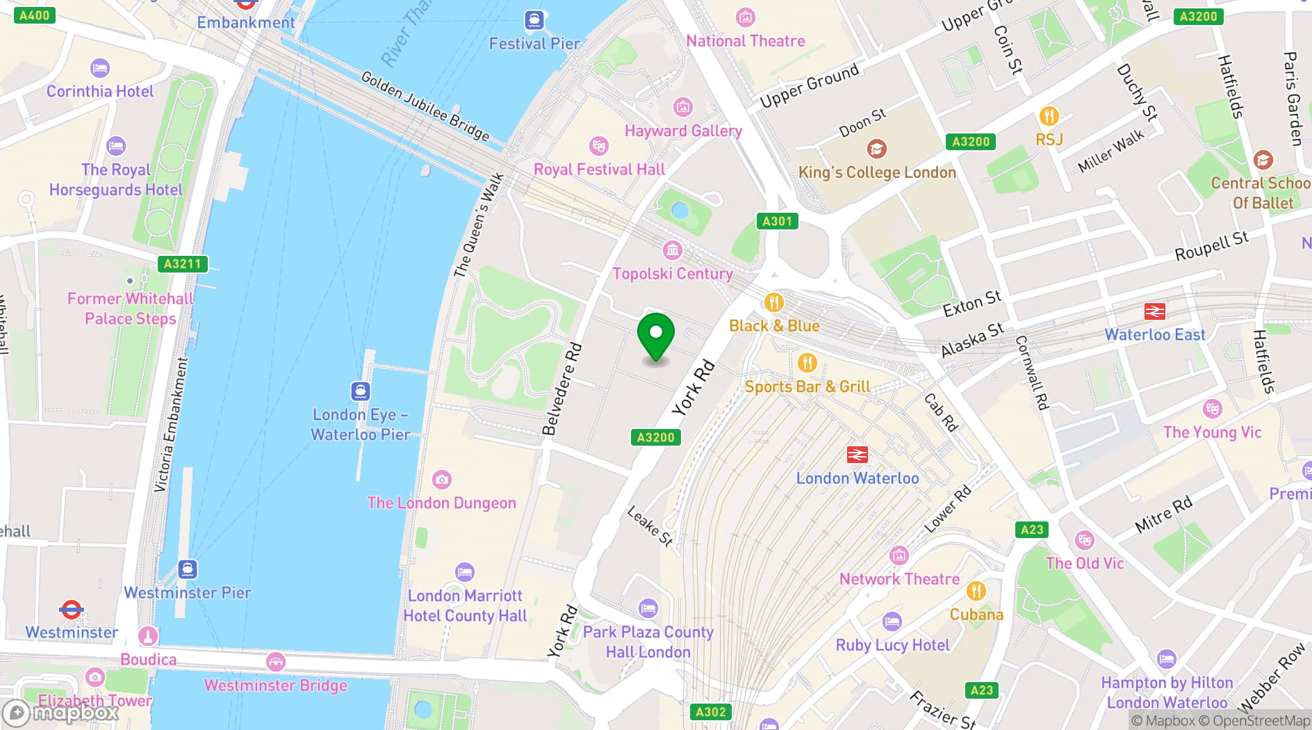 Map showing York Road