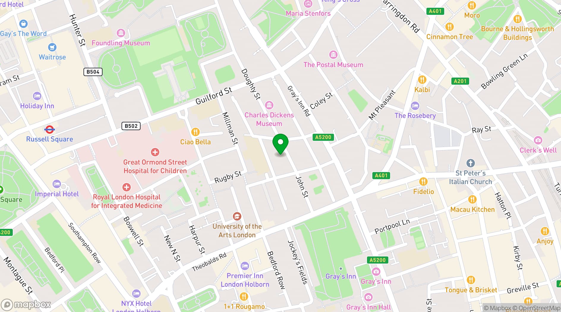 Map showing  Meeting Room In Bloomsbury, Central London