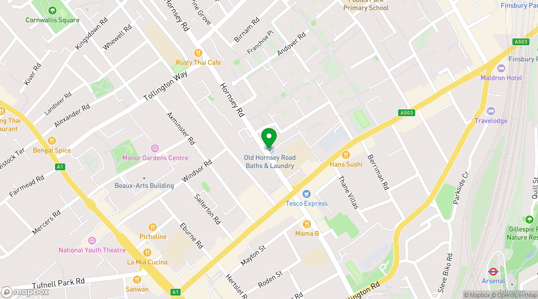 Map showing Collective Acting Studio