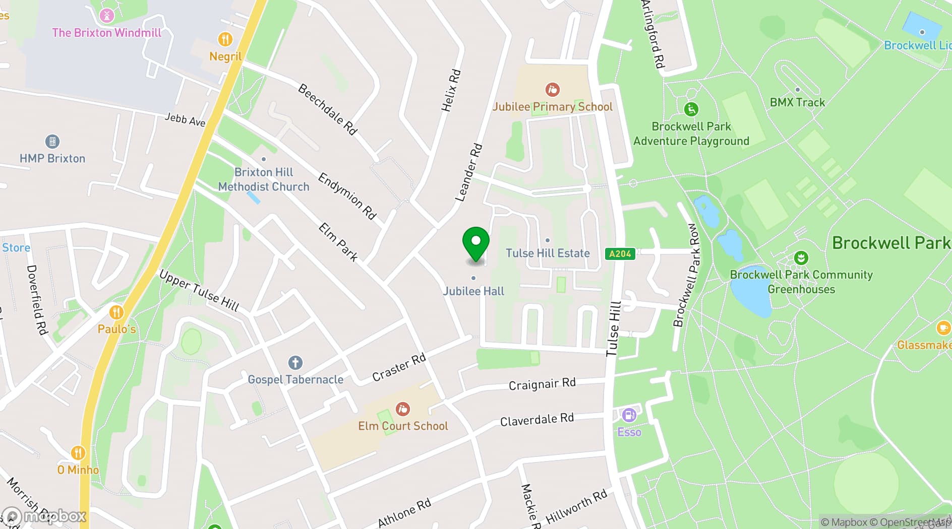Map showing Jubilee Hall Community Centre