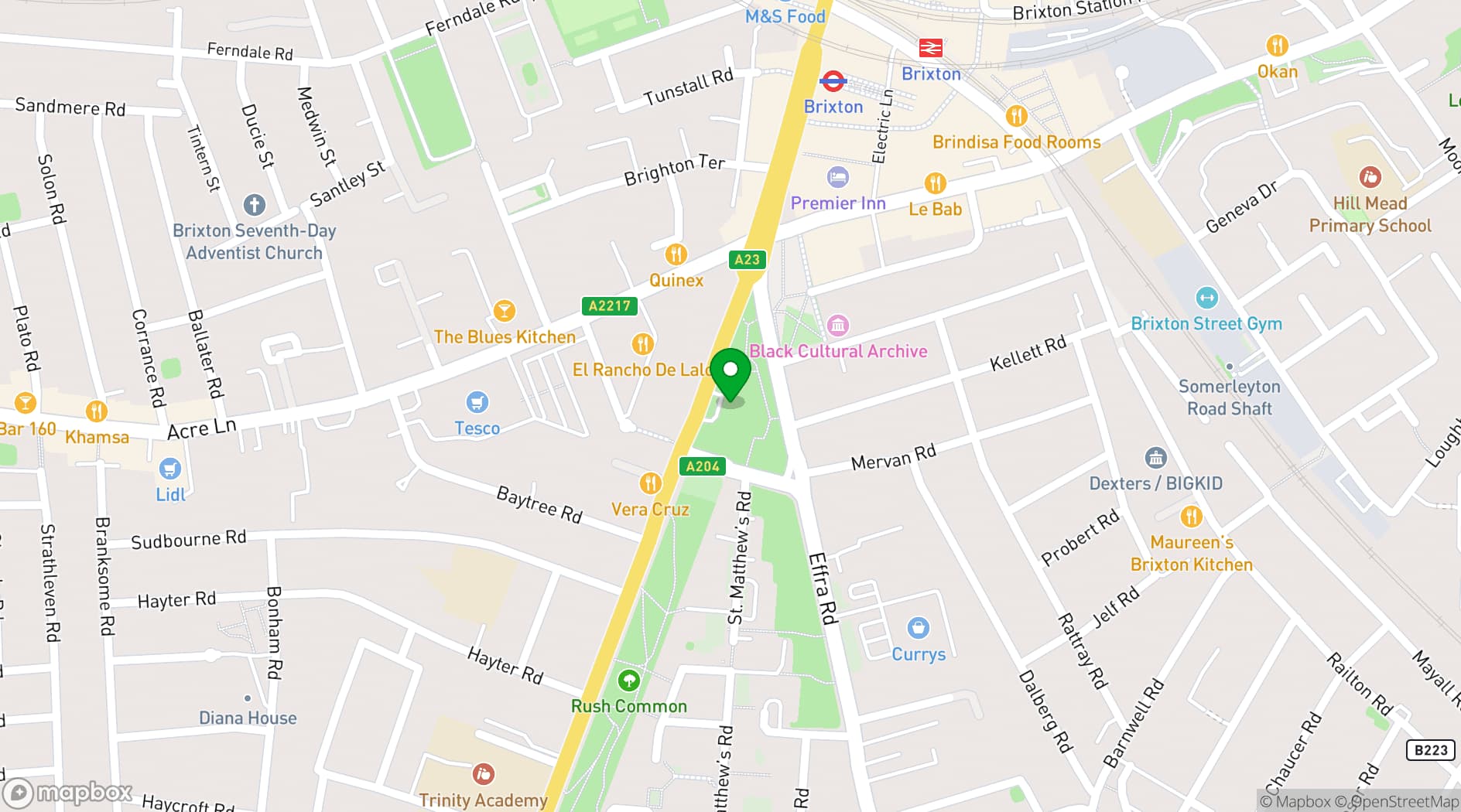 Map showing Gremio De Brixton