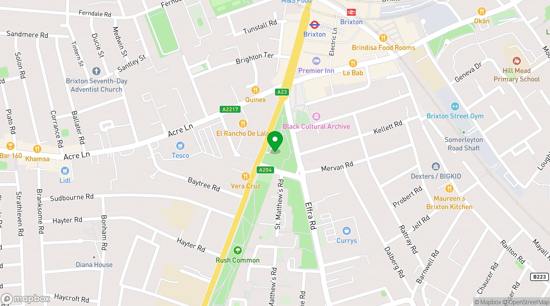 Map showing St Matthew's Church