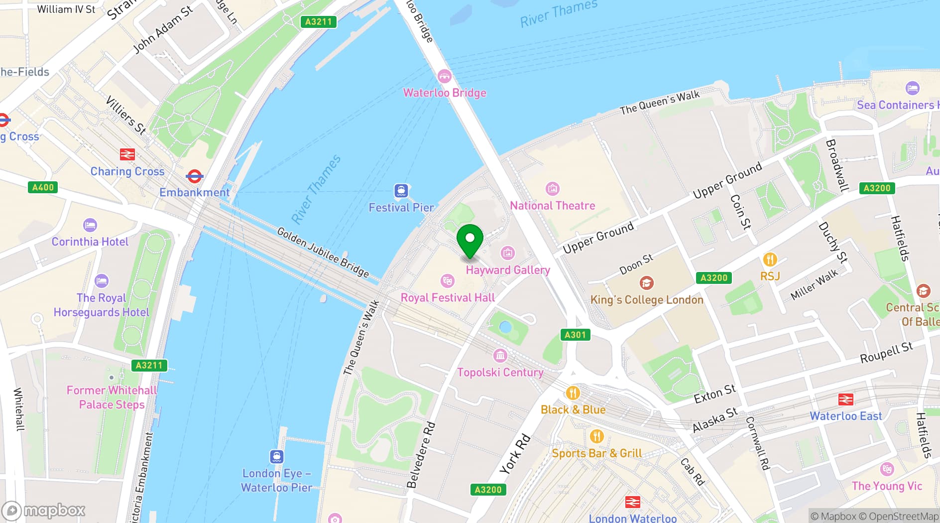 Map showing Southbank Centre