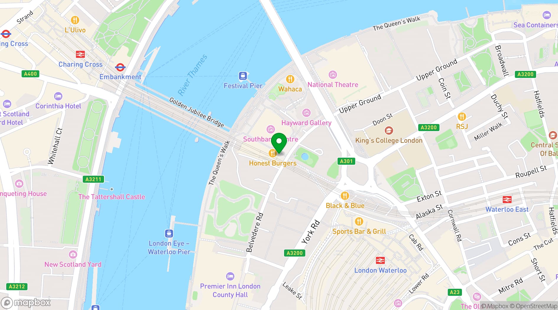 Map showing Ping Pong Southbank