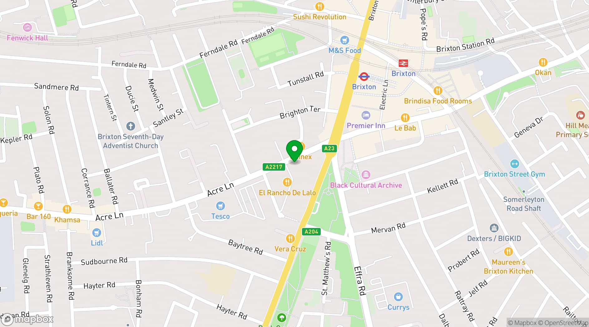Map showing Assembly Hall
