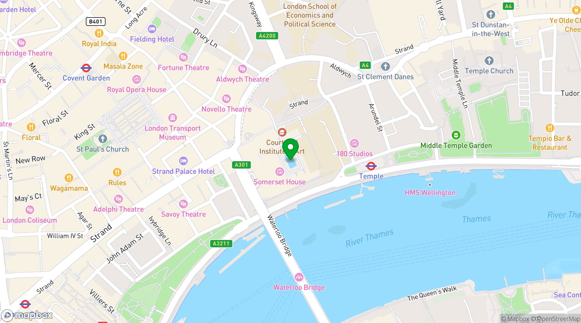 Map showing Spring Restaurant