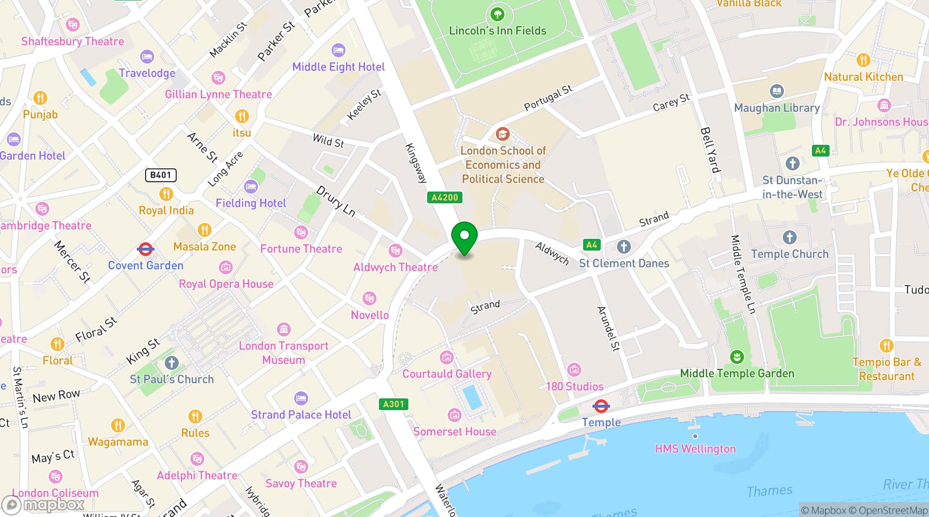 Map showing King's Venues – Bush House