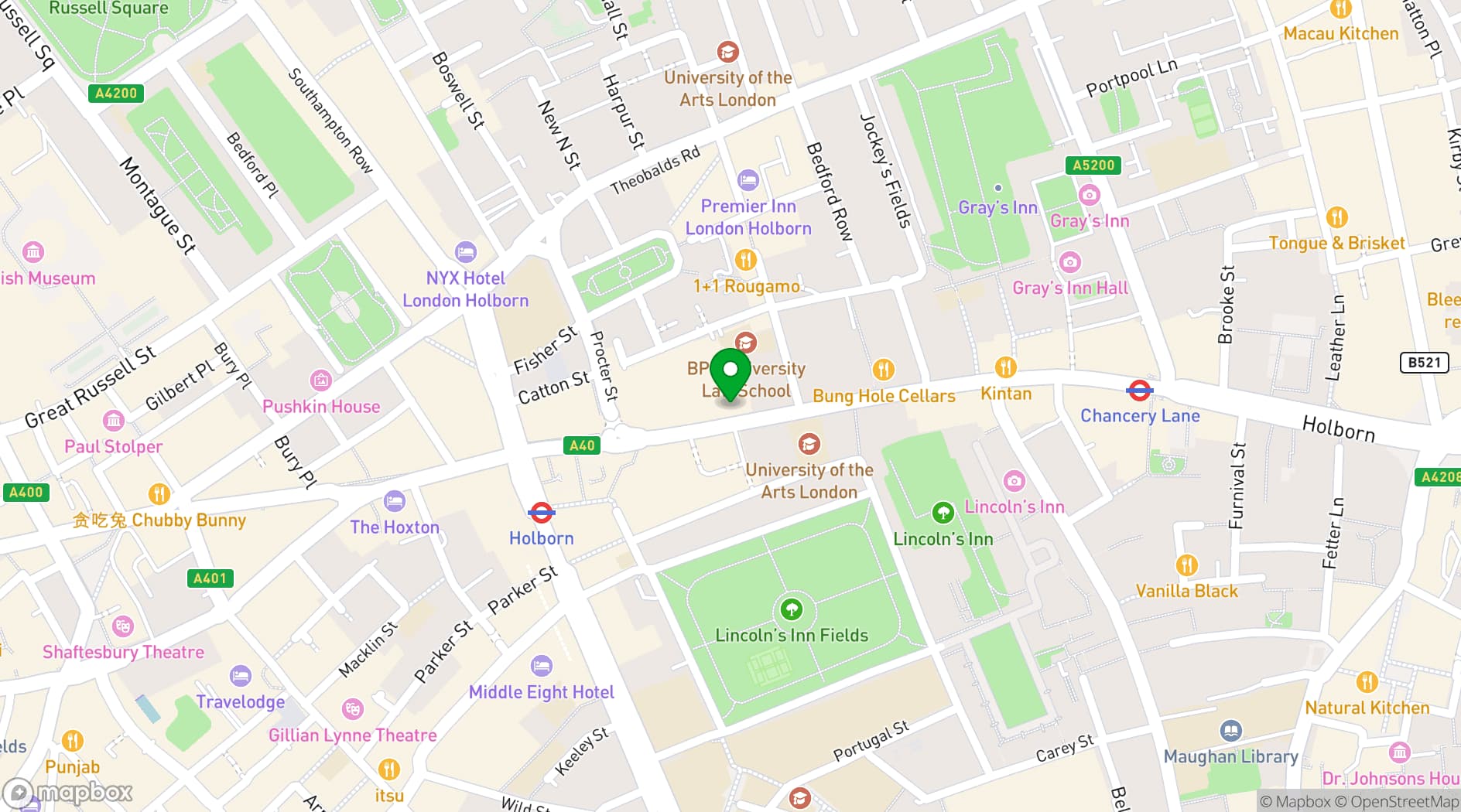 Map showing Uncommon Holborn