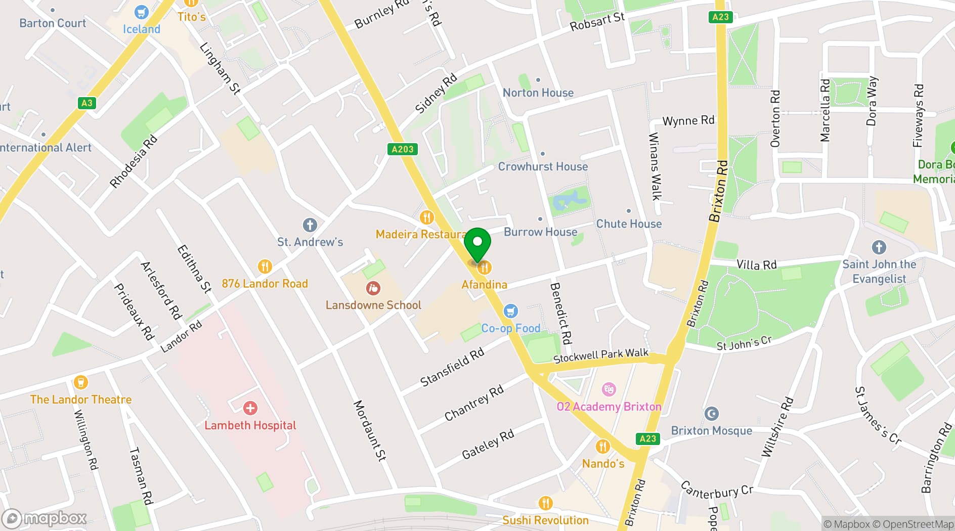 Map showing Jungle Bar & Grill