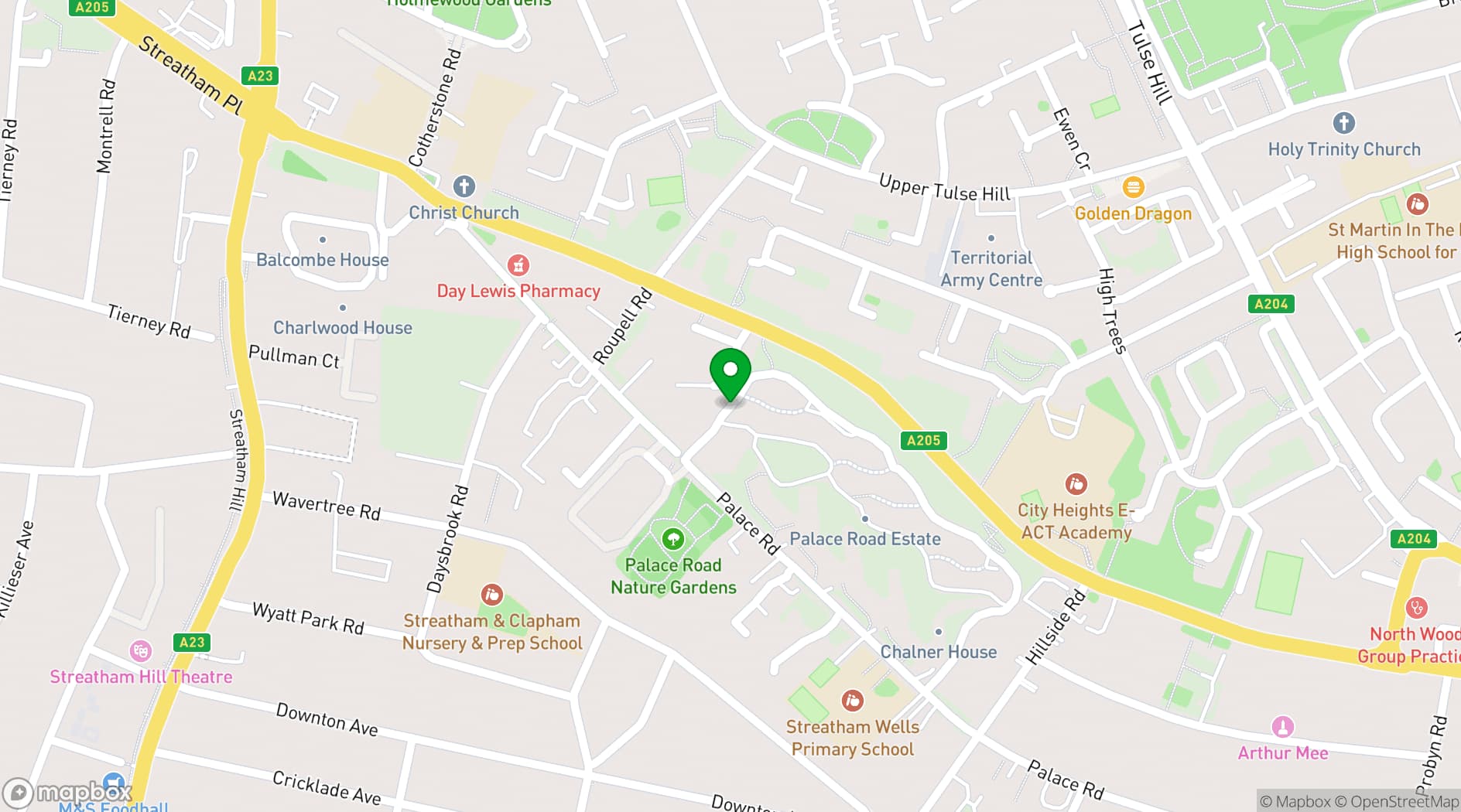 Map showing Hive Cafe Community Space