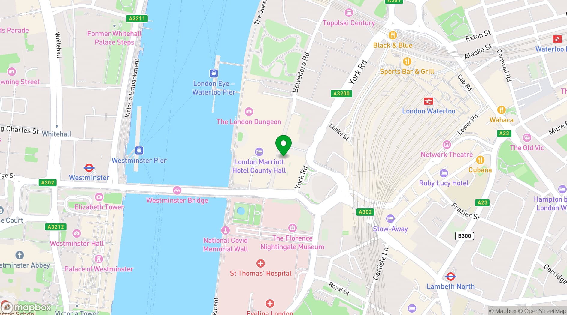 Map showing Strings Restaurant