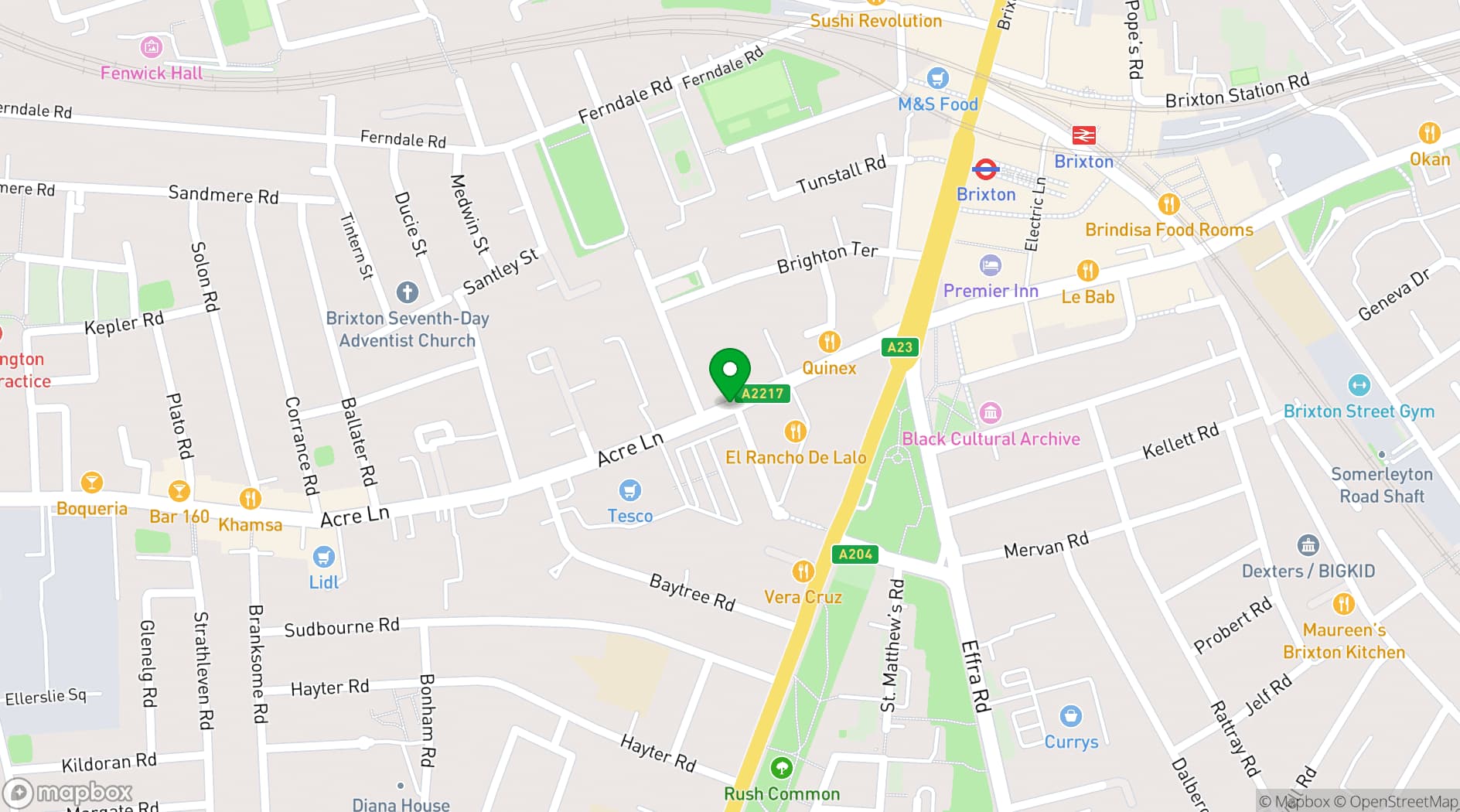 Map showing Barrio Brixton 