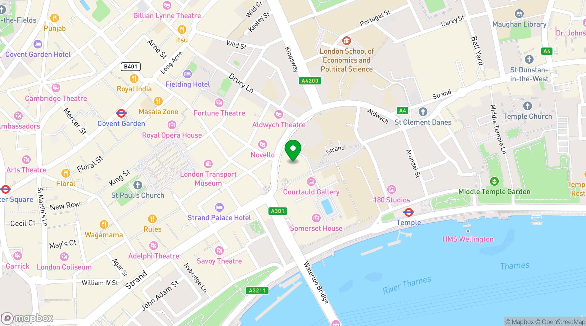 Map showing STK London, Strand