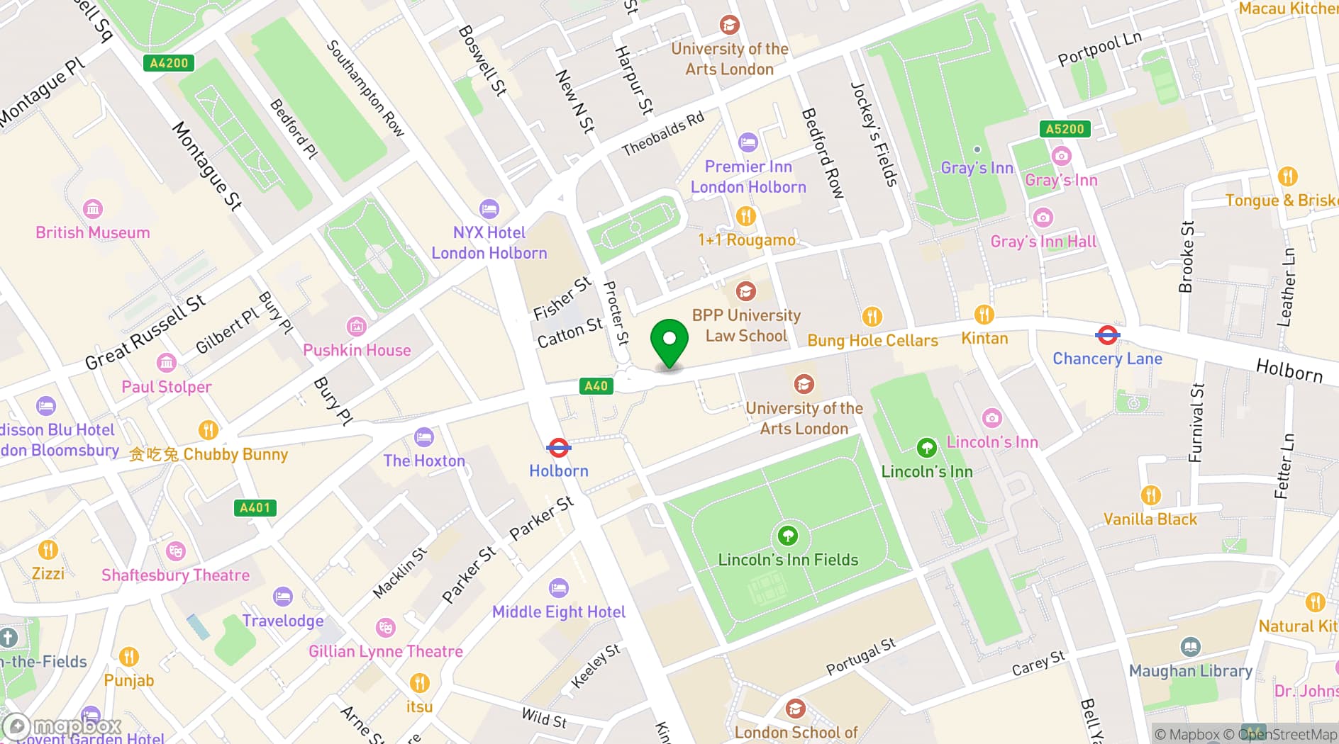Map showing Hache Holborn