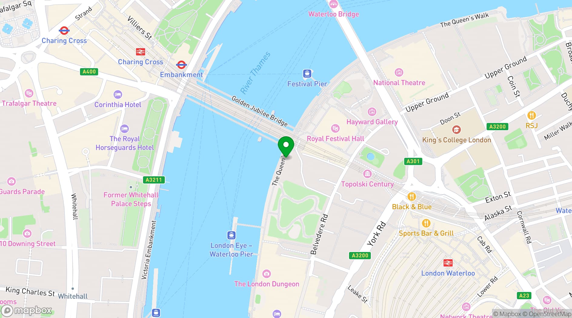 Map showing Between The Bridges