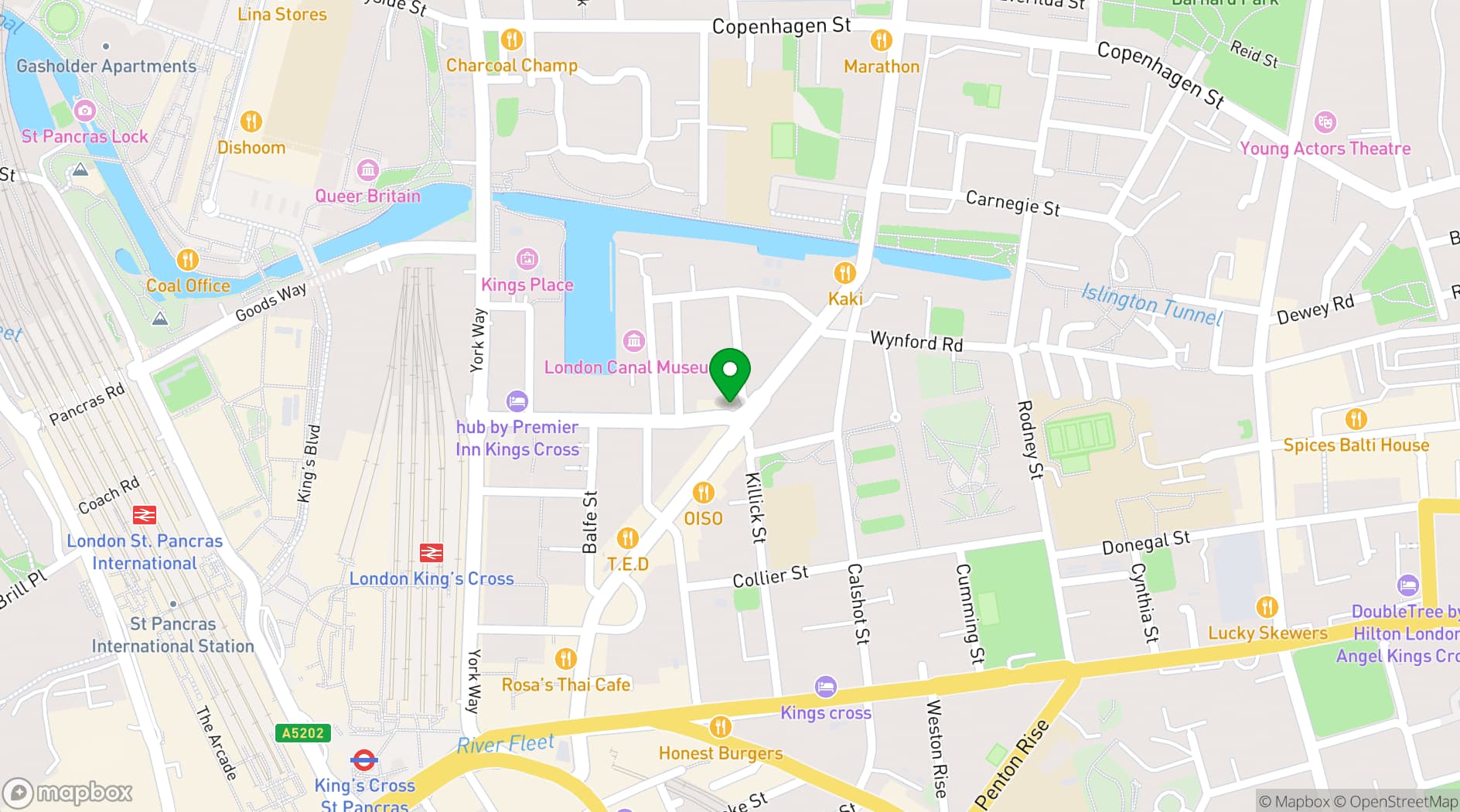 Map showing The Cross