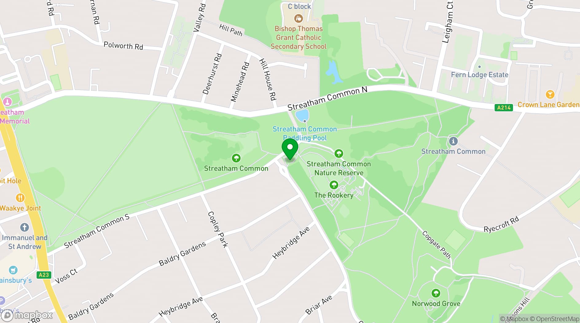 Map showing The Rookery