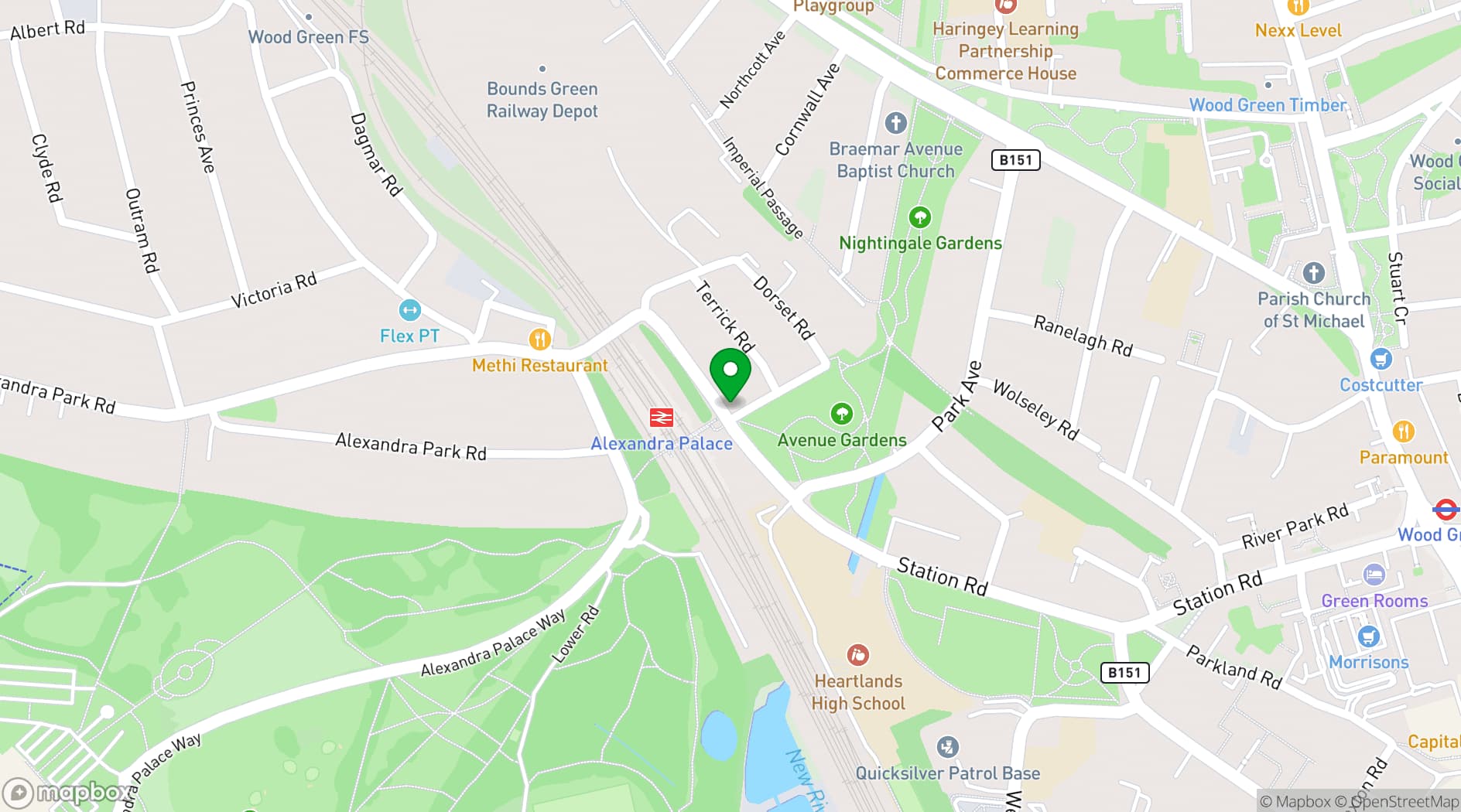 Map showing The Starting Gate