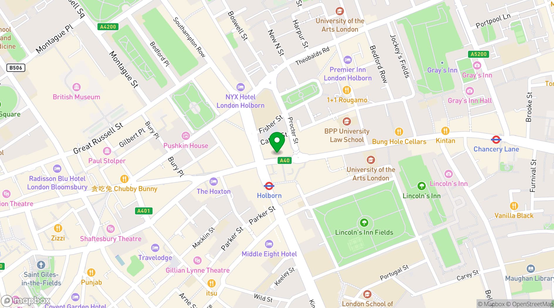 Map showing Palestine House