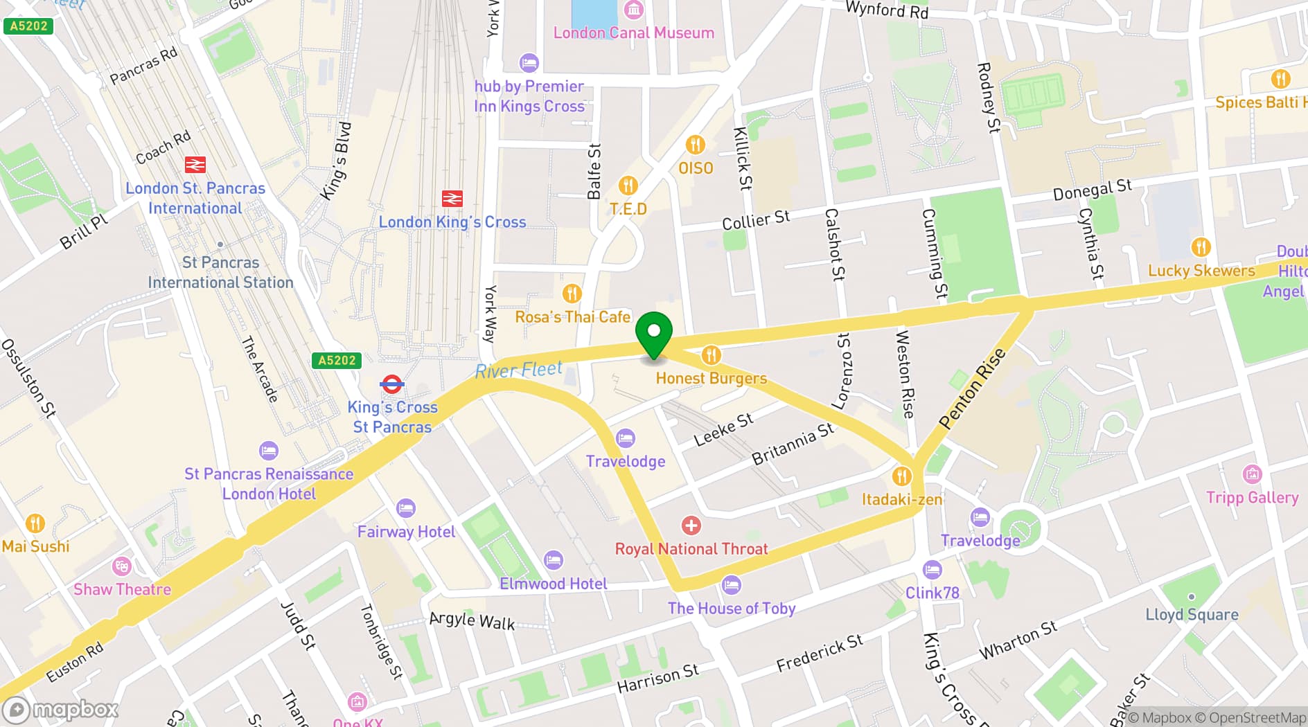 Map showing Big Chill King's Cross