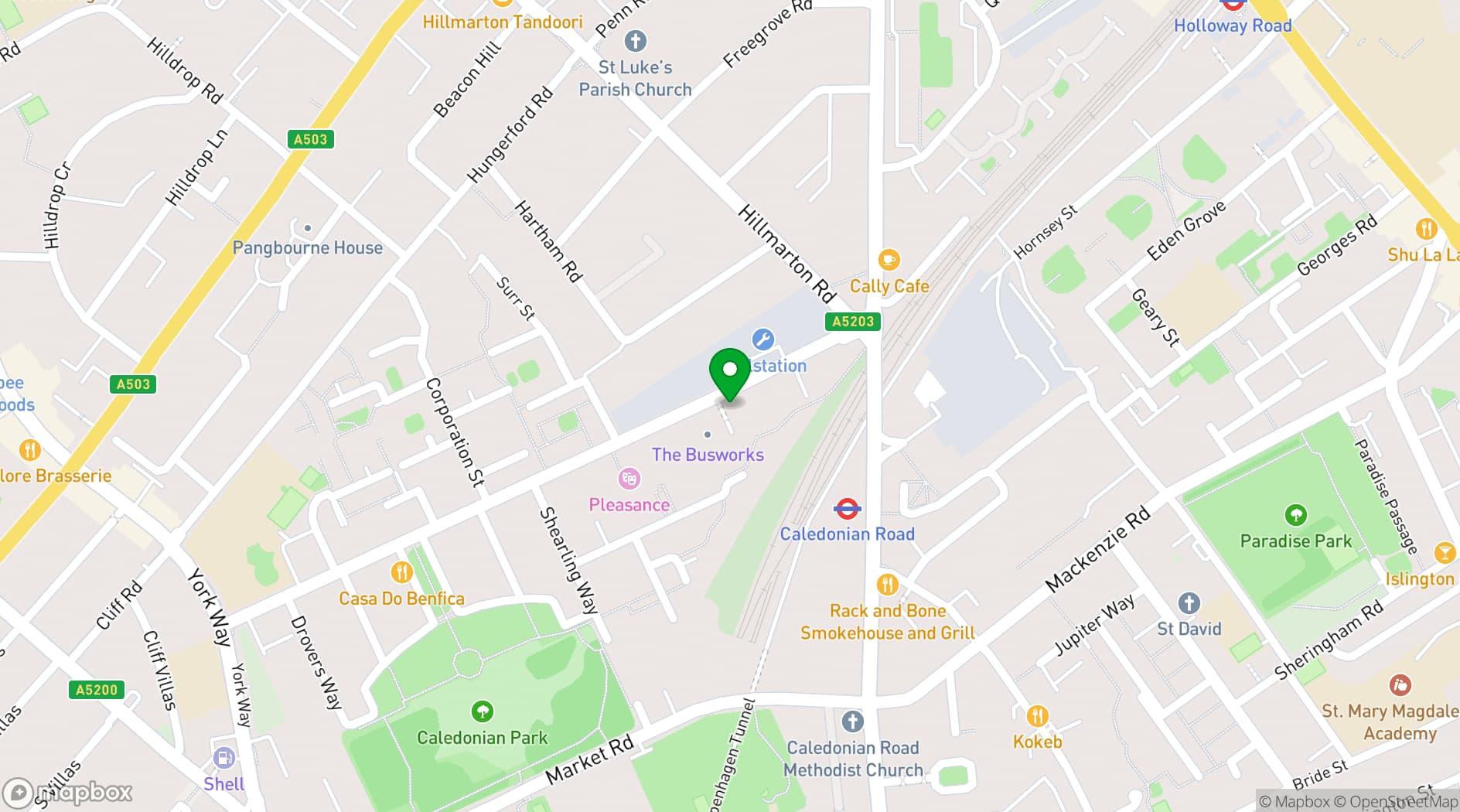 Map showing Busworks