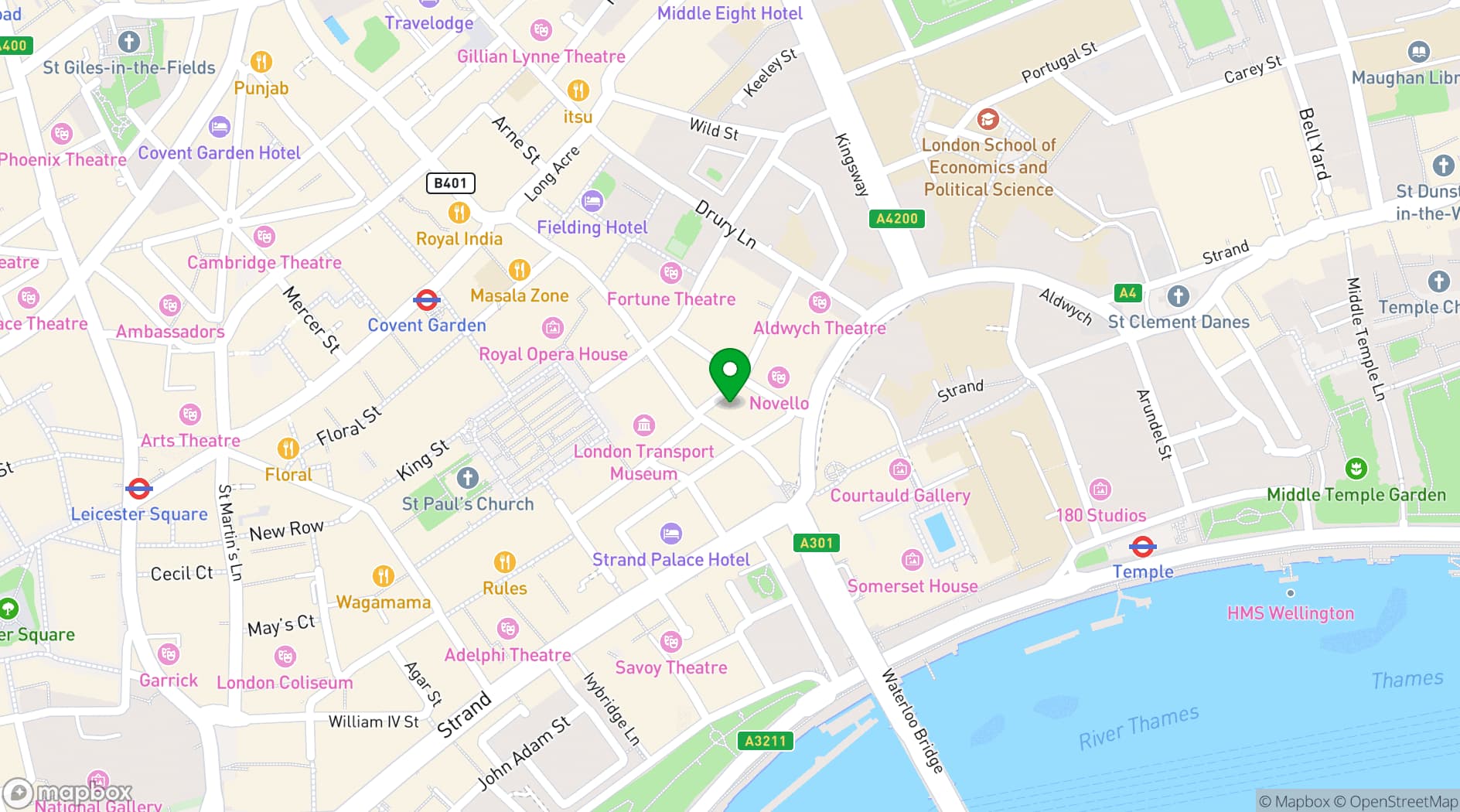 Map showing Cafe Murano Covent Garden