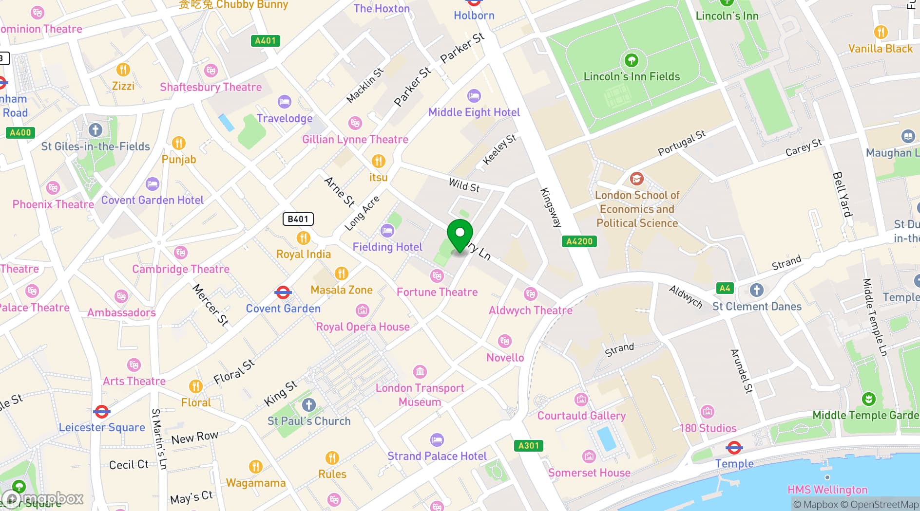 Map showing Hotel AMANO Covent Garden