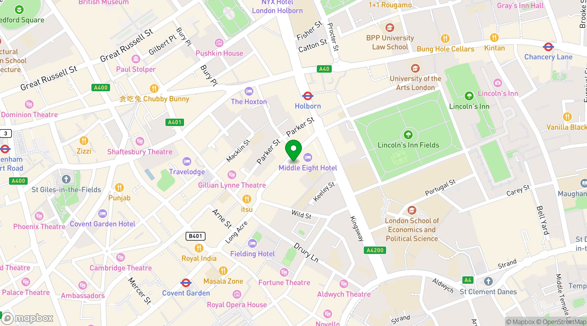 Map showing Royal Mahal