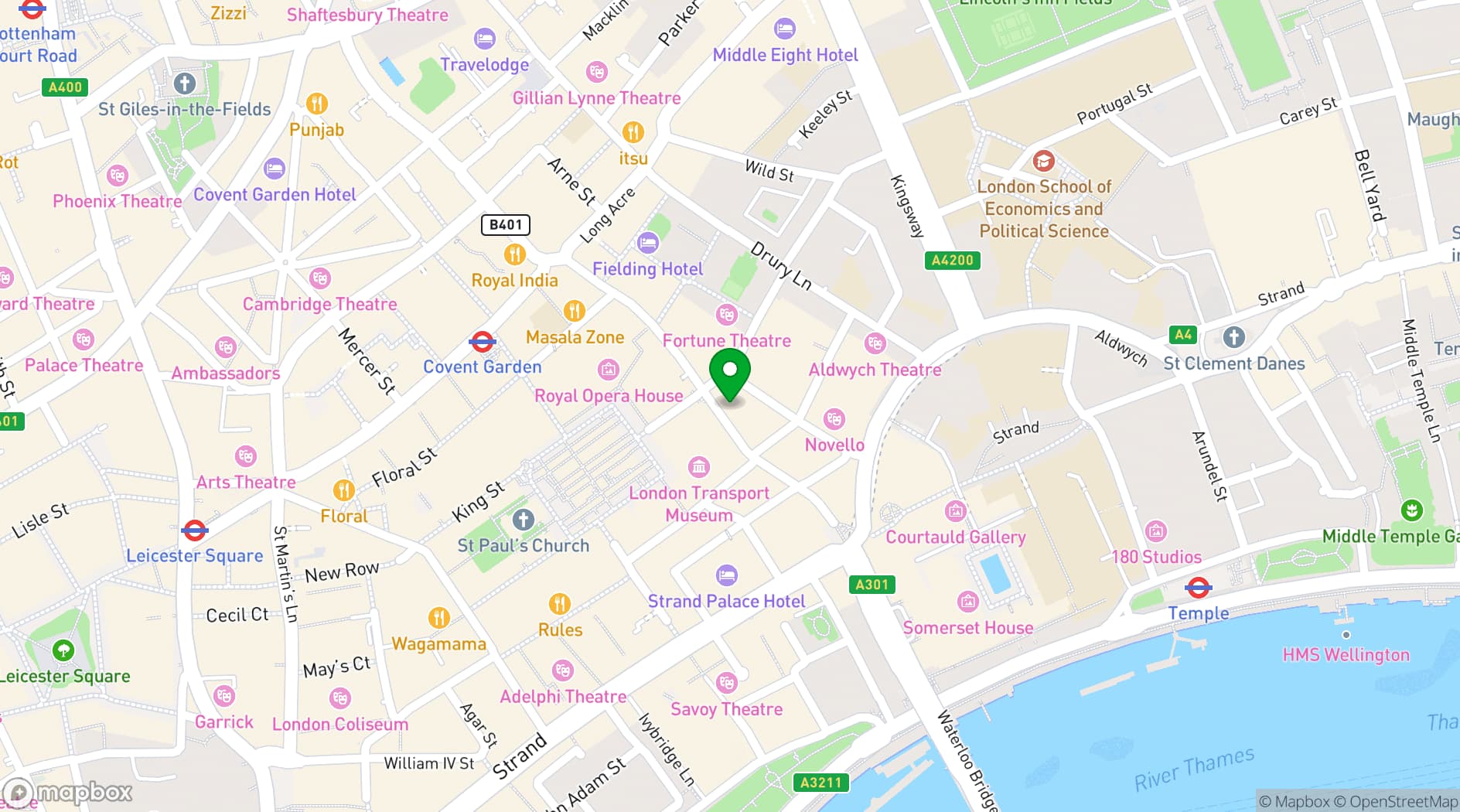 Map showing Boulevard Brasserie