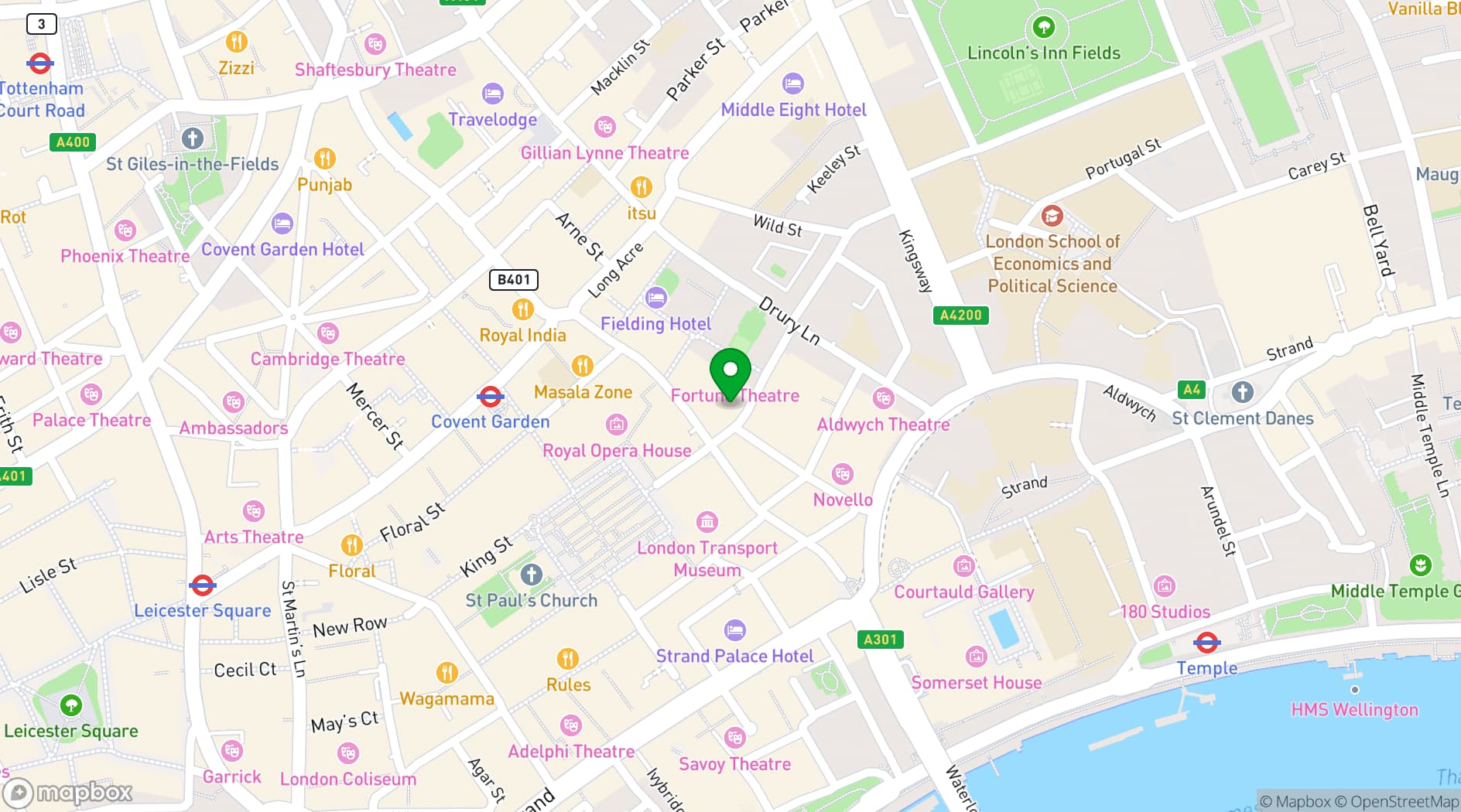 Map showing Be At One Russell St