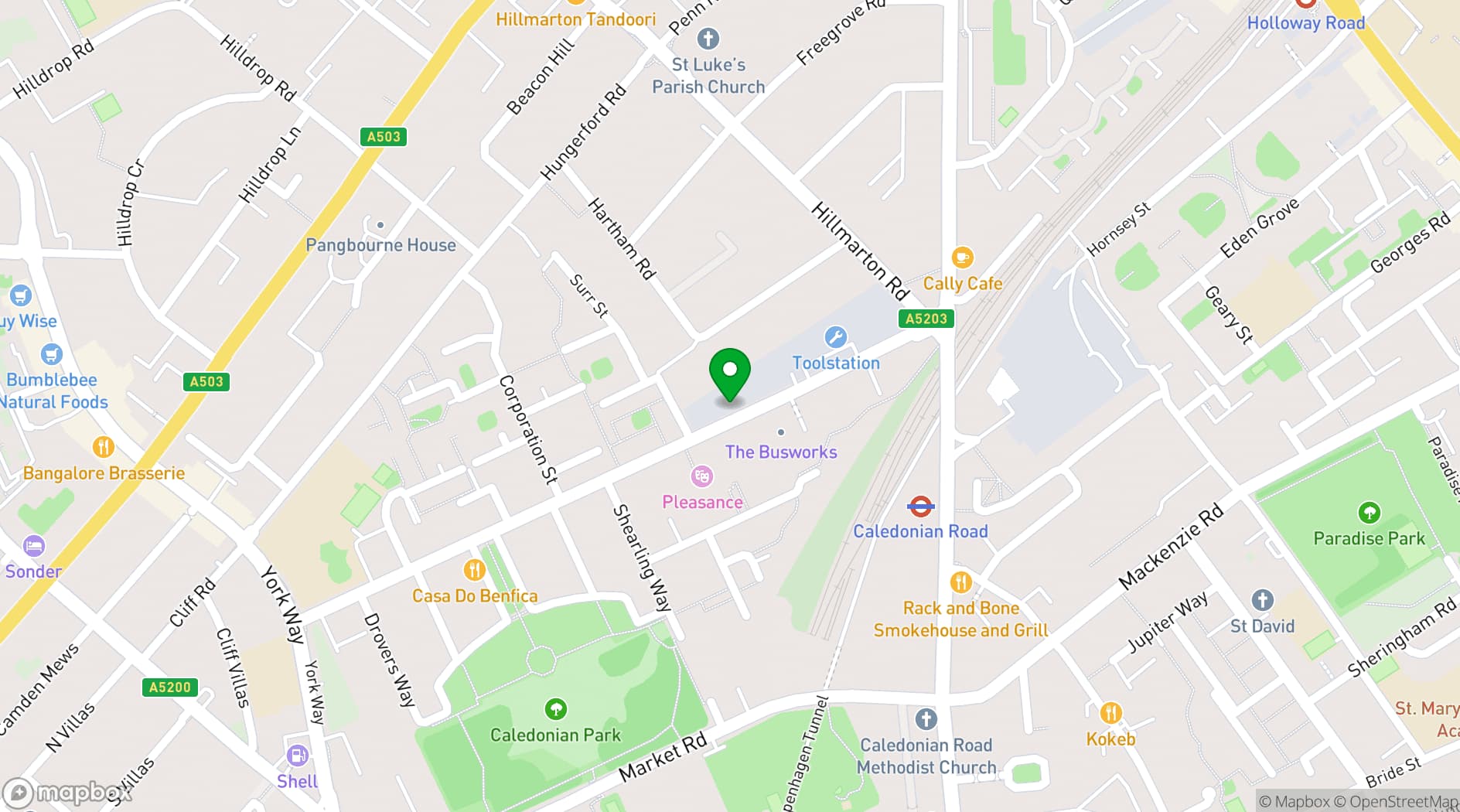 Map showing The Unit Spaces