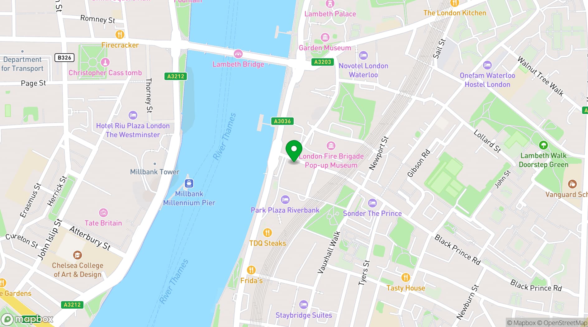 Map showing D&S Support Center